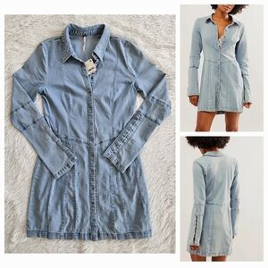 Free People Thea Denim Mini Blue Dreams